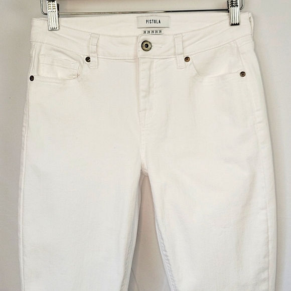 Pistola Skinny Ankle Jeans Mid Rise Bright White Size 28 - Picture 3 of 13
